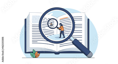 Visualizing the process of textual analysis through magnification revealing detailed information and insight discovery