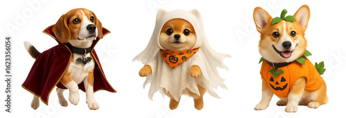 three dog halloween costumes transparent