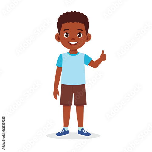 little boy showing agreement thumbs up hand gesture happy kid smiling positive sign illustrations