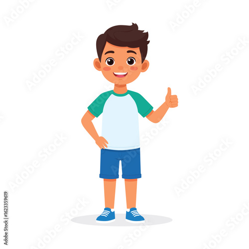 little boy showing agreement thumbs up hand gesture happy kid smiling positive sign illustrations