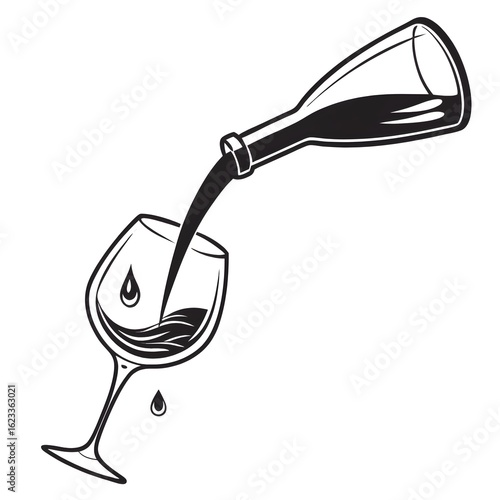 vector illustration of a glass of wine