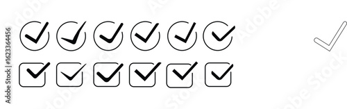 check marks set, modern checkmark design,  Modern check mark icon, vector illustration EPS 10.