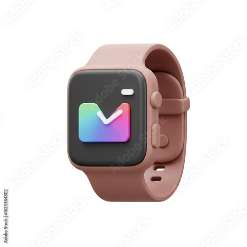3d smartwatch icon isolated on white background 
