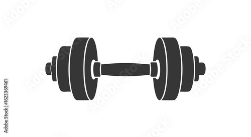 Dumbbell weightlifting equipment in a minimalist vector style ideal for fitness related designs for promotion or advertising a gym or work out routine