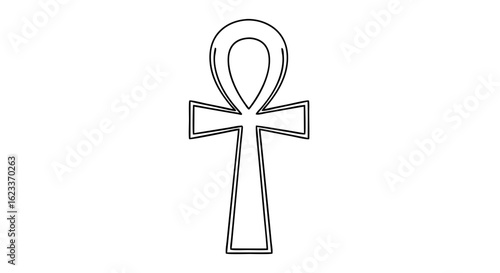 Ankh Symbol Outline: Ancient Egyptian Hieroglyph Representing Life and Immortality
