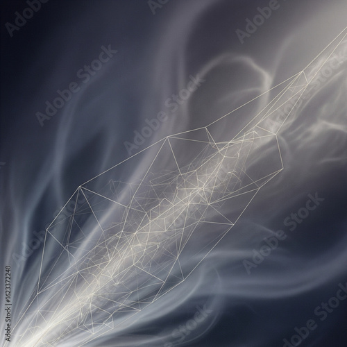 Abstract Light and Energy Burst Illustration. Abstract Illustration of Light and Energy Streaks Bursting on a Dark Background. Science, Technology, Future, Energy, Backdrop, Design.
