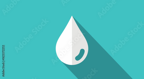 Minimalist Aquamarine Backdrop with Floating Aqueous Droplet Depicting Clarity and Purity Representing Fluidity and Freshness