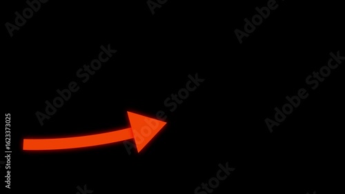 Growing business arrow on black. Profit arow .Business concept, growing chart. Concept of sales symbol icon with arrow moving up. Economic Arrow With Growing Trend,4k video. arrow animation, 