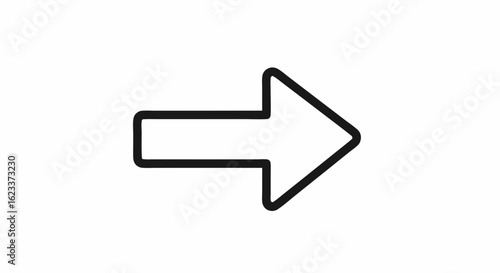Simple Right Arrow Illustration for Web Design and UI Development, Guiding Symbol for Interface, Navigation, and User Experience in Minimalist Style