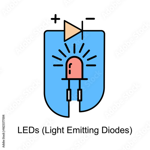 LEDs (Light Emitting Diodes) Icon. Vector Design