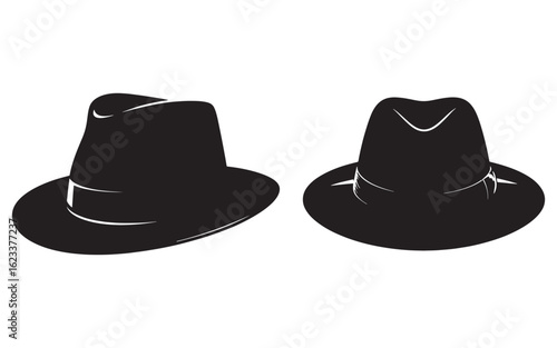 Black fedora hats with white trim headwear fashion