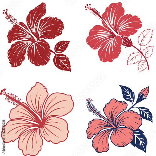  A bold hibiscus icon with five large petals and a small stamen in the 
center.