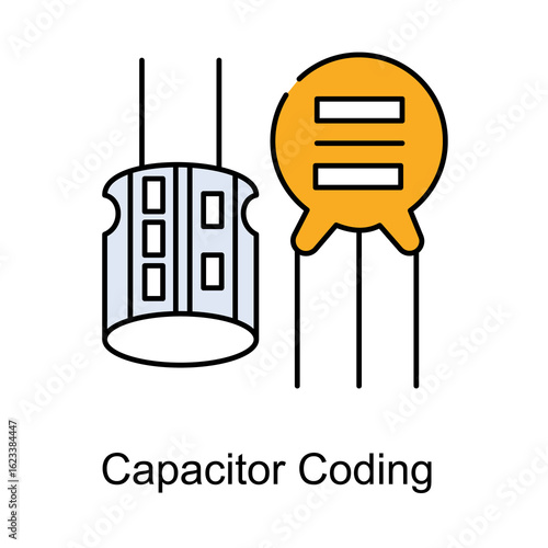 Capacitor Coding Icon. Vector Design