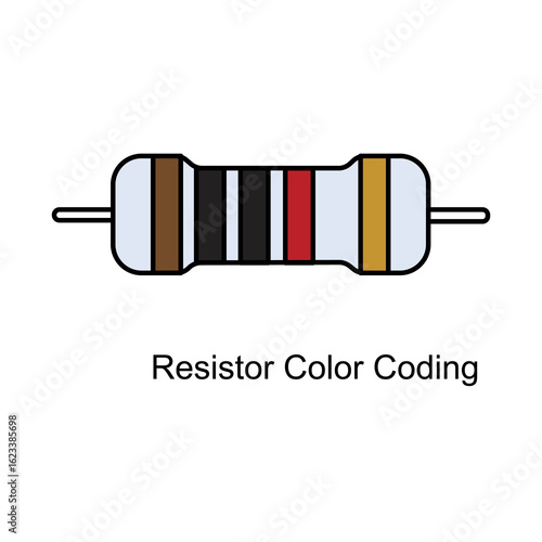 Resistor Color Coding Icon. Vector Design