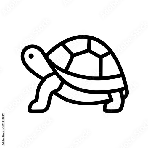 Turtle black outline icon isolated on white
