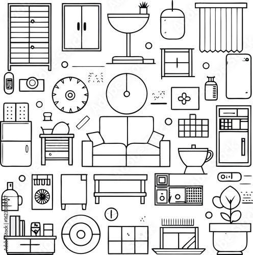 vector set of furniture