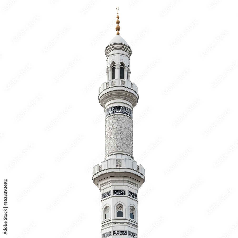 Obraz premium Isolated Mosque Minaret Cutout on Transparent Background