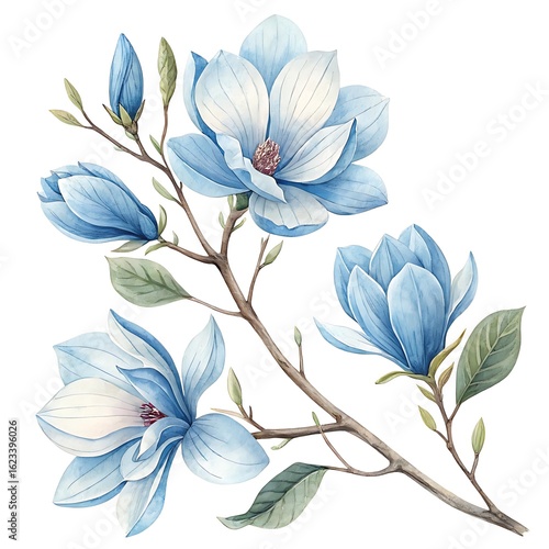 set of blue flowers