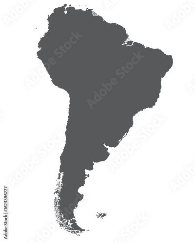 south america map grey color