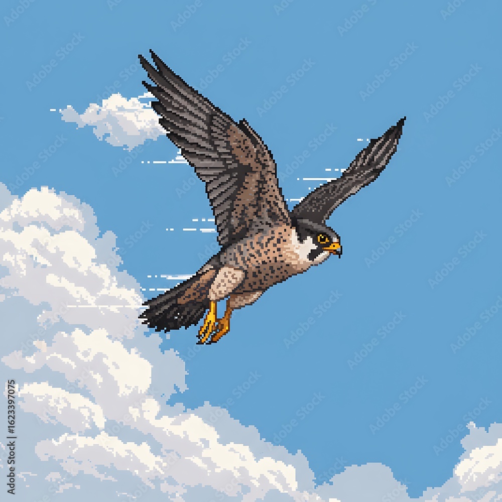 Fototapeta premium Peregrine Falcon in a Dramatic High-Speed Dive