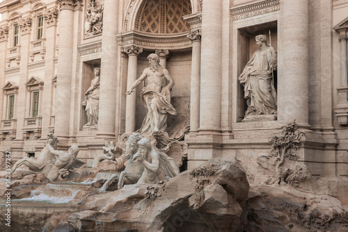 trevi fountain rome with many statues and water renaissance architecture beautiful