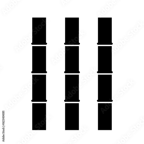 Bamboo plant silhouettes Bamboo parts and section of branches and leaves shapes for design Icon Vector Illustration button for social networking services, internet forums, news websites and blogs. Ico