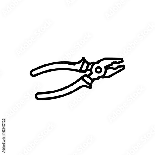 Line art illustration of pliers in a vector style  