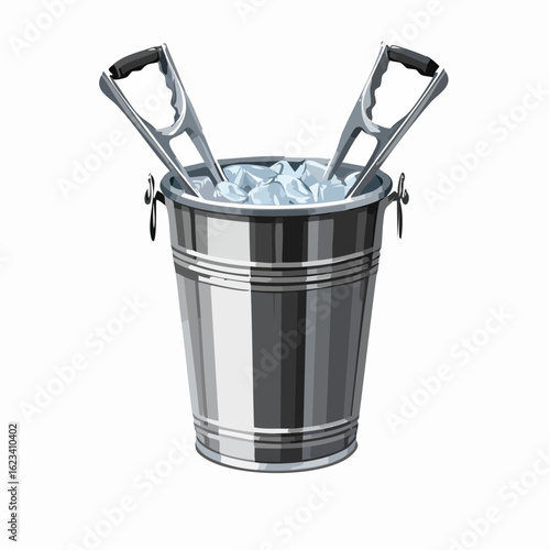 Ice bucket with tongs

