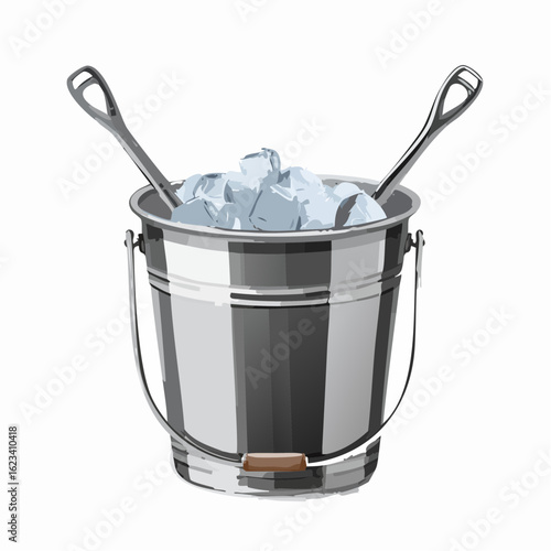 Ice bucket with tongs
