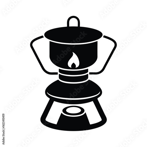 camping stove vector illustration