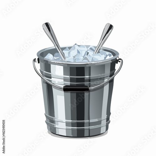 Ice bucket with tongs
