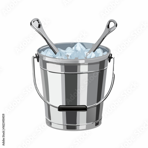 Ice bucket with tongs
