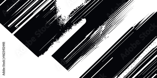 Monochrome futuristic stripes artwork