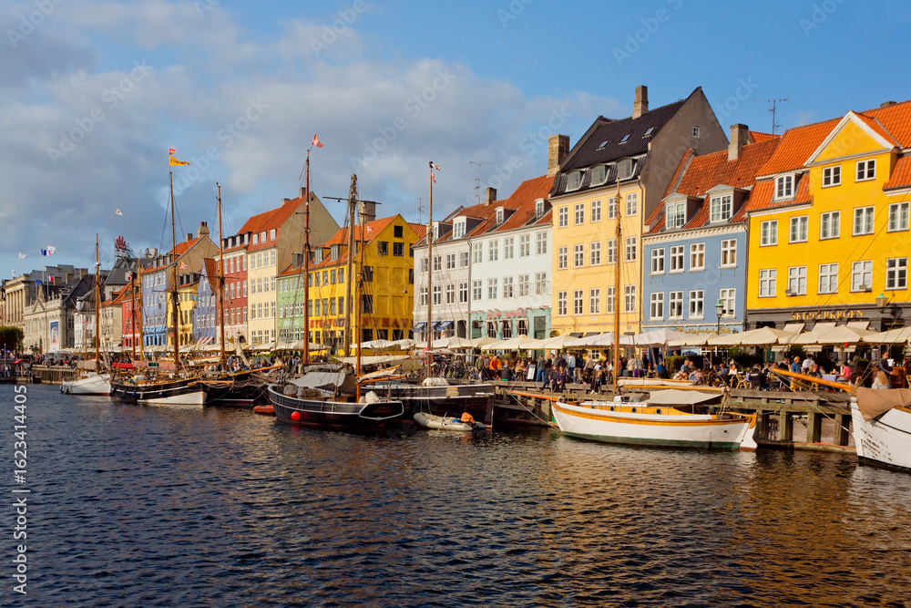 Naklejka premium Panoramic view of Copenhagen Nyhavn, capital of Denmark