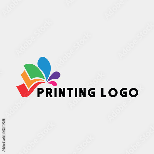 printing shop logo design vector