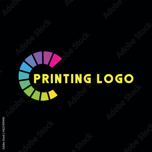 printing shop logo design vector