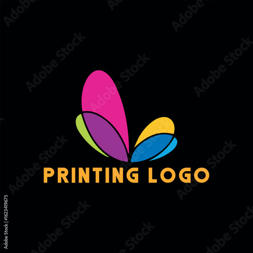 printing shop logo design vector