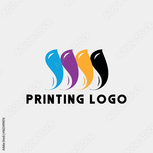 printing shop logo design vector
