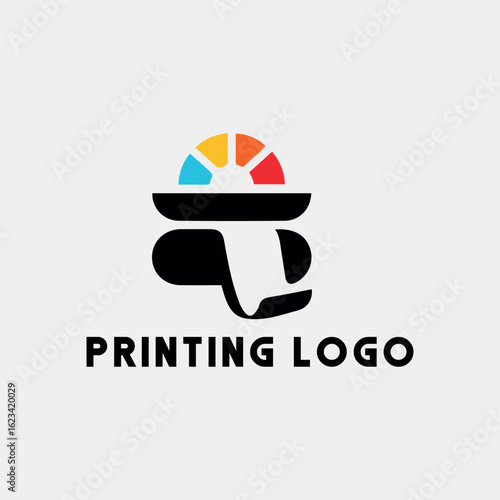 printing shop logo design vector