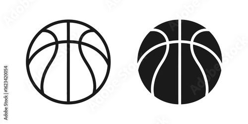 Basketball icons  � Outline and Silhouette Style