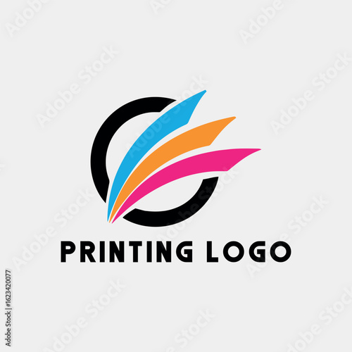 printing shop logo design vector