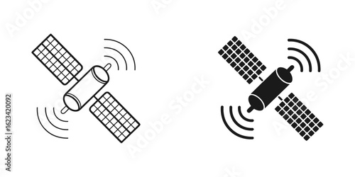 Satellite communication technology vector