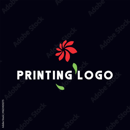 printing shop logo design vector