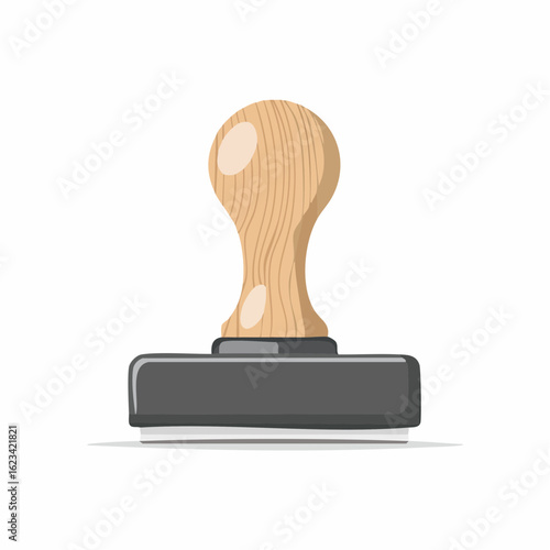 Rubber stamp with wooden handle
