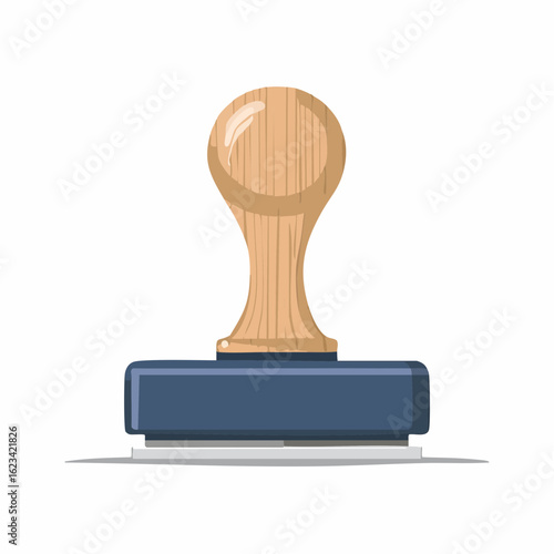 Rubber stamp with wooden handle
