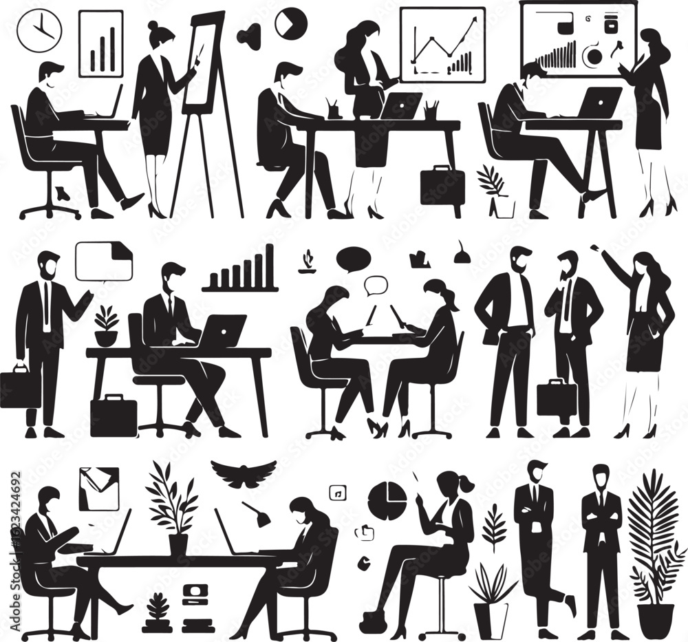 Fototapeta premium Business team members working together scenes.