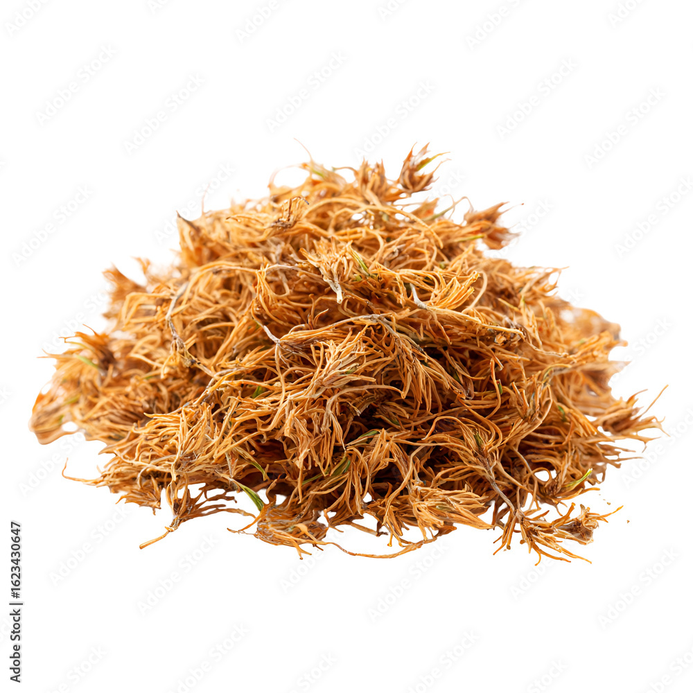 Fototapeta premium Dried orange plant pile natural texture herbal background,