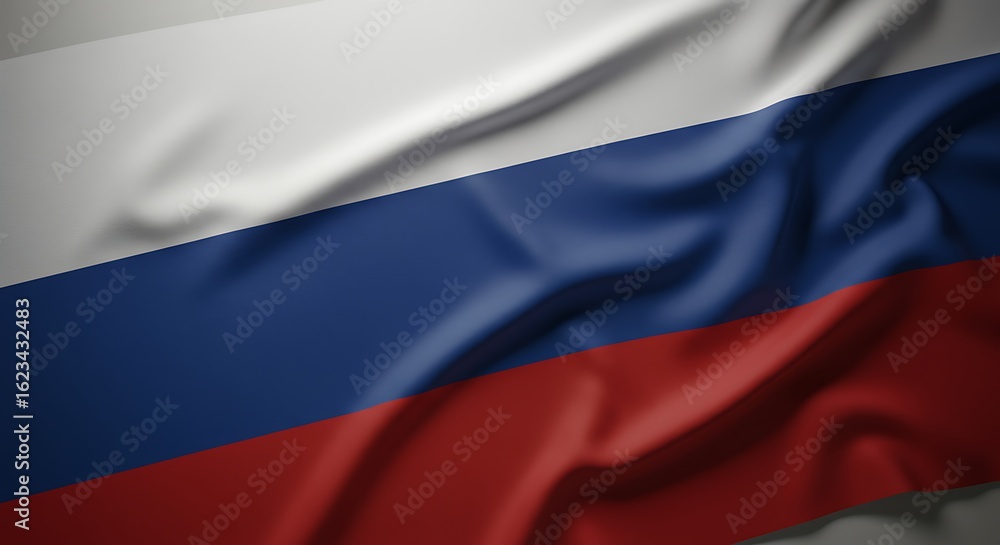 Naklejka premium Waving Flag of Russia Proudly Displaying National Colors in the Breeze