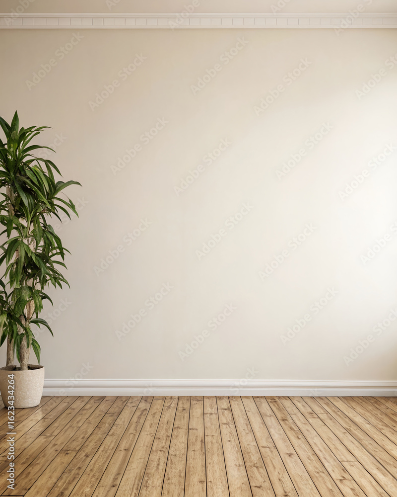 Minimalist Living Room with Potted Indoor Plant. Minimalist Living Room with Potted Indoor Plant.
