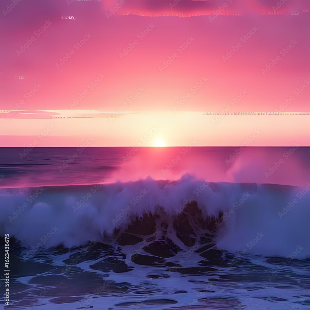 Naklejka premium sunrise over the sea weather beach light dark